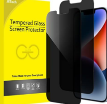 JETech Privacy Screen Protector for iPhone 16e 2025, iPhone 14 6.1-Inch, Anti Spy Tempered Glass Film,  1Pack