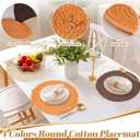 Defined Deco13 Inches Round Woven Placemats Set of 4 for Kitchen Dining Table, Trivets for Hot Pots and Pans, Boho Placemats Table Decor for Thanksgiving