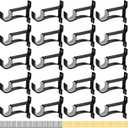 20-Pack Heavy Duty Black Curtain Rod Brackets Aluminum Alloy & PVC Wall Mount Hooks for 1 to 1.2 Drape Rods Rust-Proof, Sturdy Support for Indoor/Outdoor Use