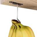 Pack of 2 YQh Banana Hooks 2 Pack Stainless Steel Banana Hangers Under Cabinet Storage Kitchen Items Foldable Screw Included to Keep Banana Fresh (2)