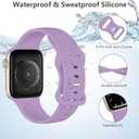 Sport Band Compatible with Apple Watch Band 44mm 45mm 46mm 40mm 42mm 38mm 41mm 49mm, Soft Silicone Waterproof Replacement Strap for iWatch Watch Series 11 10 9 8 7 6 5 4 3 2 1 SE Ultra Women Men (Lavender)