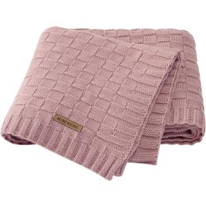 LAWKUL Baby Blankets for Girls Pink Soft Babe Knit Blanket Cable Newborn Infant Receiving Swaddle Boys Crib Stroller 40"x30"
