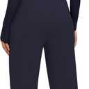 Darong Women's 2 Piece Outfits Lounge Sets 2026 Long Sleeve Tops Wide Leg Pants Casual Matching Set (Blue, L)