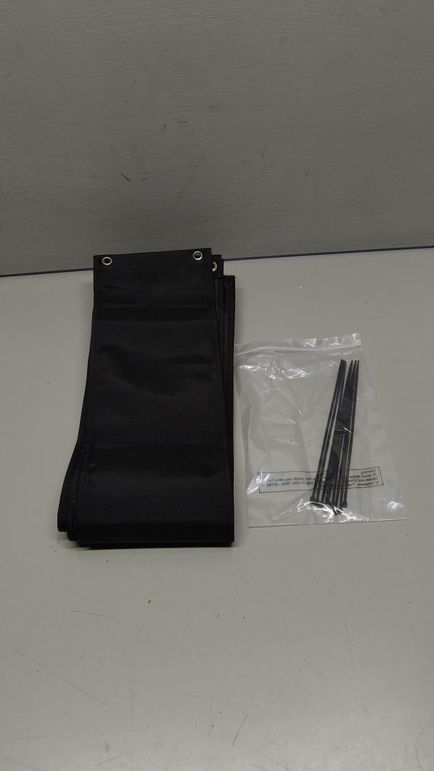 Soft Black Fabric Strip 6 Inch And 220 Inches Long. Both Ends Feature Two Metal Grommet Holes For Attachment. No Pockets, Stitching, Covering, Securing, Or Protective Fabric Panel.
