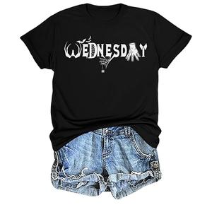 Funny Halloween Shirt Women Witch Shirts Moive Short Sleeve Girl Shirt Goth Top Tee Tops, XL