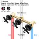 BEIYI 3 Handles Shower Faucet Set with Long Tub Spout Matte Black Three Handle Bathtub Shower Faucets Combo Set Shower Faucets Sets Complete