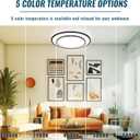 20" LED Flush Mount Ceiling Light Fixture Dimmable, Black Fixture Ceiling Mount 36W,Modern Close to Ceiling Light 5CCT for Living Room,Kitchen,Bedroom
