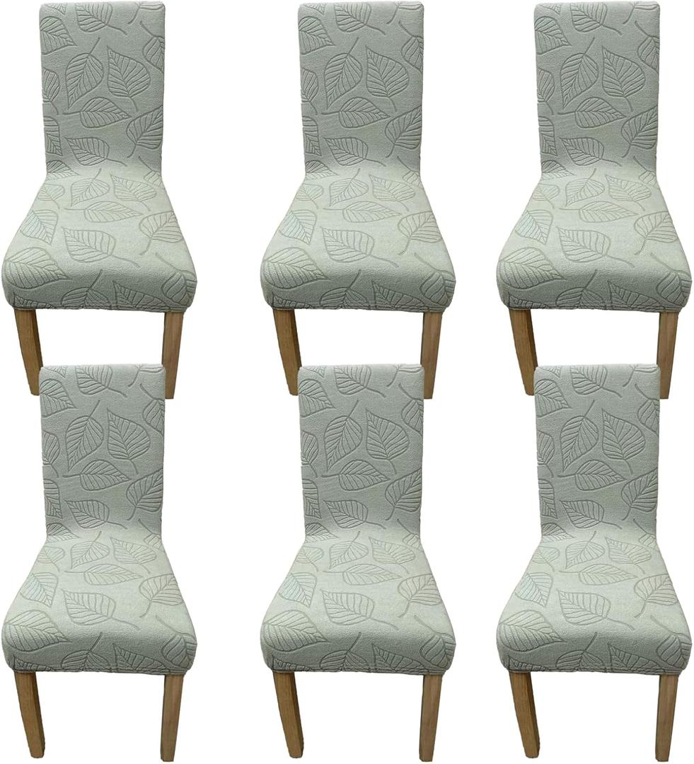 Stretch Dining Chair Covers Set of 6, Floral Print Soft Removable Washable, Pet Friendly Furniture Protector, Universal Chair Slipcovers for Home, Kitchen, Ceremony Dining Room Seat