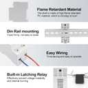 WiFi Circuit Breaker Smart Miniature Circuit Breaker - Single Phase AC85-300V 63A, Din Rail Mount, for Leakage, Over/Under Voltage and Over Current Protection (Top Input, Bottom Output)