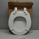 Mayfair Cassel Slow Close Toilet Seat, Easy Clean, Non Slip Premium Wood Seat, Easy Install, Made in USA, Round, White