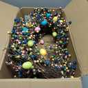 Egolot 26 Inch Spring Easter Colorful Egg Wreath for Front Door, Colorful Home Decoration Easter Eggs and Berries Wreath for Indoor and Outdoor Use (26"D x 26"W x 4.5"H)