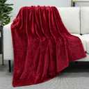 PAVILIA Maroon Red Throw Blanket for Couch Bed, Soft Fleece Throws for Sofa Chair, Fuzzy Waffle Textured Blanket, Cozy Warm Lightweight All Season Blanket Throw, 50x60