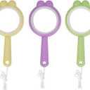 Magnifying Glass Hand Lens Handheld Mini Kids Magnifying Glass Plastic Magnifier for Class Learning Reading Outdoor Observation Party Favors (3 Pieces) 