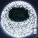 470FT 1500 LED Christmas Lights, 12 Modes Cool White Outdoor String Lights With Timer & Dimmable, Waterproof Green Wire Christmas String Lights For Indoor Xams Tree Patio Fence Party Decorations