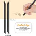 AUAUY Stylish Metal Pencil, 2PCS Premium Infinity pencil, Reusable Everlasting Pencil with 2 Replaceable Nibs for Writing Drawing Sketching, Unique Xmas Birthday Gift for Kids Student Adult Artists