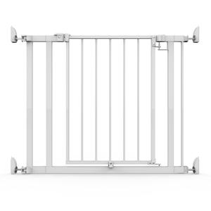 Ingenuity The Doorway 37W Series Pet and Baby Gate with Quad Cam Lock, 30"-37" Wide, 28" Tall, Pressure or Hardware Mounted, Install on Wall or Banister in Doorway or Stairway, Auto Close Door - White