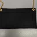 Conversion Kit Compatible With YSL small card holder Felt Insert + 47" Gold Chain (black) (black)