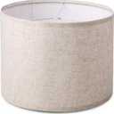Lamp Shade for Table Lamps, Drum Lampshade for Floor Lamps, 13" Top X 13" Bottom X 10" High Large Lamp Shade, Beige Modern Fabric Lampshade, Easy Assembly Replacement Lamp Shade Spider Fitter