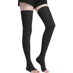 20-30 mmHg Compression Stockings for Women and Men,Thigh High Open Toe Compression Socks , Medical Graduated Support Hose for Varicose Veins, Edema, DVT,Relief Shin Splints,Edema,Swelling