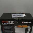 Mueller UltraToast Full Stainless Steel Toaster 4 Slice, Long Extra-Wide Slots for Bagels and Waffles, 6 Browning Levels, LED Display, Cancel/Defrost/Reheat Functions & Removable Tray, Kitchen Gadgets