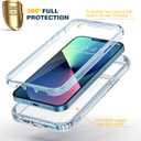 Diaclara Designed for iPhone 13 Case, Full Body Rugged with Built-in Touch Sensitive Anti-Scratch Screen Protector, Soft TPU Bumper Case for iPhone 13 6.1" (Clear Blue)