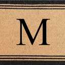A1HC Natural Coir Monogrammed Doormat, Heavy Duty Anti-Shedding Front Door Mat, Personalized Welcome Mat for Outside, Porch, Entrance, Easy Clean Entryway Door Mat - 24" x 39", M