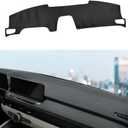 Fit for Honda Accord 2023 2024 2025 2026 Dashboard Black Center Console Cover Dashboard Pad Protector Sunshade Upgraded Edge Microfiber Leather Pad (Without HUD, Black Stitching)