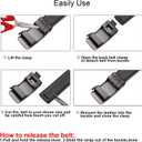 SENDEFN Men's Leather Belt Automatic Ratchet Buckle Slide Belt for Dress Casual Trim to Fit with Gift Box (Black)