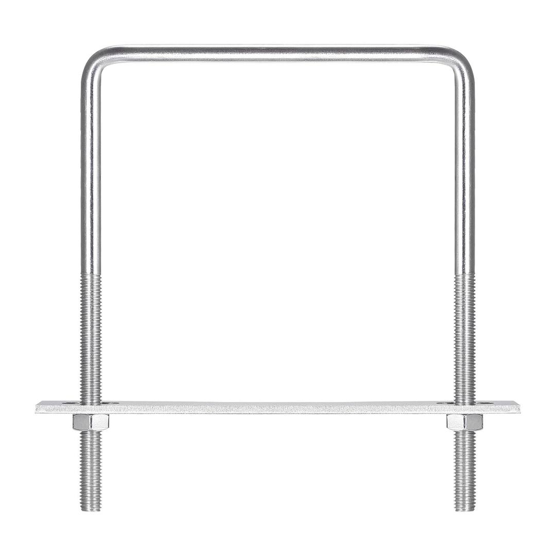 uxcell Square U-Bolts, 152mm(5.98") Inner Width 200mm Length M10 304 Stainless Steel U Clamp Bolt with Nuts and Plates, for Boat Trailer