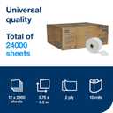 Tork OptiCore® Mid-size Toilet Paper Roll White T10, Universal, 2-ply, 12 x 2000 sheets, 160090, 12 Count
