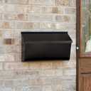 Architectural Mailboxes Woodlands Wall-Mounted Mailbox for Outside, Rust-Resistant Galvanized Steel Metal Medium Mail Box, Textured Black Modern Wall Mailbox