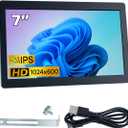 7 Inches USB C Mini Monitor 1024x600 IPS LCD Display Type C Secondary Screen for PC Laptop Windows