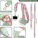 XANGNIER Clip and Go Strap for Phone with Wallet Crossbody, Phone Strap with Zippered Wallet, Adjustable Anti Theft Cellphone Lanyard for Women, Cellphone Chain Accessories Green