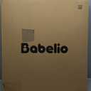 Babelio 26-43" No Bottom Bar Baby Gate for Babies, Elders and Pets, 2-in-1 Hardware Mount Dog Gate for The House, Stairs and Doorways, with Large Walk Thru Door, White