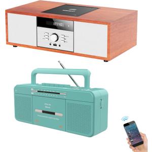 WTB-797 Nostalgic Bluetooth Stereo System and WTB-795 Cassette Tape Player