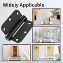2 Pack Self Closing Door Hinges, Spring Hinges Self Closing 3.5 Inch with 5/8'' Radius Corners, Adjustable Tension for Garage, Front, Back Door, UL Listed, Left and Right Hand, Matte Black