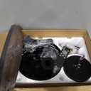 42 Inch Flush Mount Ceiling Fans with Lights and Remote Control, Low Profile Farmhouse Ceiling Fan for Bedroom Living Room and Patio, Black Caged Ceiling Fan for Indoor and Outdoor