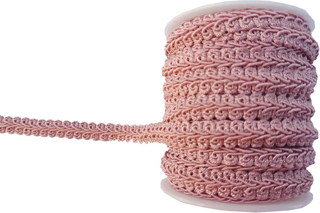 1/2 Inch Gimp Braid Trim 15 Yards for Upholstery Costume DIY Crafts(Dusty Pink Powder 1026) 1/2 Inch Gimp Braid Trim 15 Yards for Upholstery Costume DIY Crafts(Dusty Pink Powder 1026)