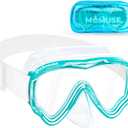 MOMUSE Kids Swim Goggles with Soft Fabric Strap, Diving Mask with 3D No-Leak Nose Cover, Anti-Fog & Shatterproof Lens, Swimming Goggles for Toddler/Youth Boys Girls 3-14 (Blue)