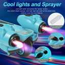 3 Wheel Scooter for Kids, Toddler Scooter with Bluetooth Music Speaker Steam Sprayer LED Lights Aluminum Alloy T-Bar, Folding Kick Scooters for Boys Girls Ages 3-10