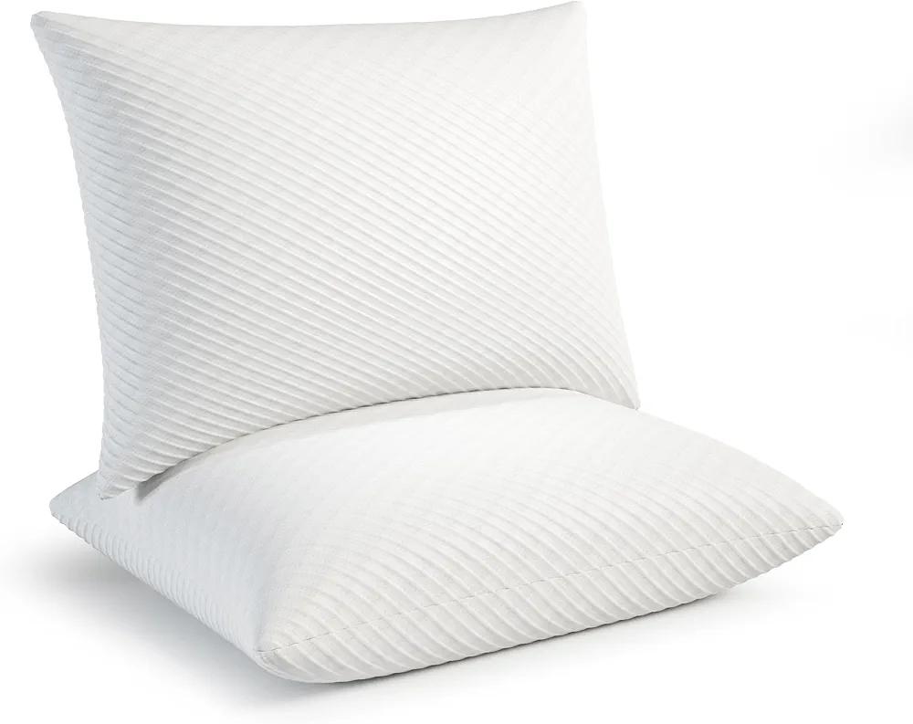 BioPEDIC Memory Foam Pillows - Standard Size, 2-Pack, Shredded Foam Filling for Plush Support & Airflow, Ventilated iCOOL Technology, Hypoallergenic, Non-Toxic Materials, Standard Size (Pack of 2)