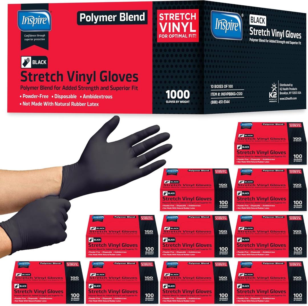 Inspire Black Nitrile Gloves | THE ORIGINAL Quality Black Gloves Disposable Latex Free | 4.5 Gloves Cooking Gloves 1000/L