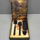 Ionic Brush Set, Magnetized to Stand Upright, Stainless Steel with Replaceable Heads, Onyx/Black