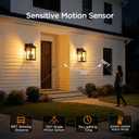 ropelux Solar Lights Outdoor Waterproof, 3 Modes Porch Lights, Motion Sensor Outside Light for House, Outdoor Wall Lights Lantern, Exterior Lighting Fixtures for Garden Patio Fence Yard Garage, 2Pack