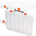 MOUYAT 2 PCS 48 Grids Plastic Bead Organizer Container Storage Box,Clear compartment Storage Box with Adjustable Dividers for Bead Button Jewelry Small Parts DIY Accessories