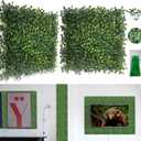 Bybeton Artificial Grass Wall Panel,10"x 10"(12Pcs) Boxwood Faux Green Wall Panels for Interior Wall, Backdrop Wall,Garden Wall and Indoor Outdoor Plant Wall Decor