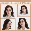 2 x AABV Oversized Funky Reading Glasses for Women/Men Readers,Blue Light Blocking with Spring Hinges,Anti UV Ray/Glare/Eyestrain (4-pack Mix)