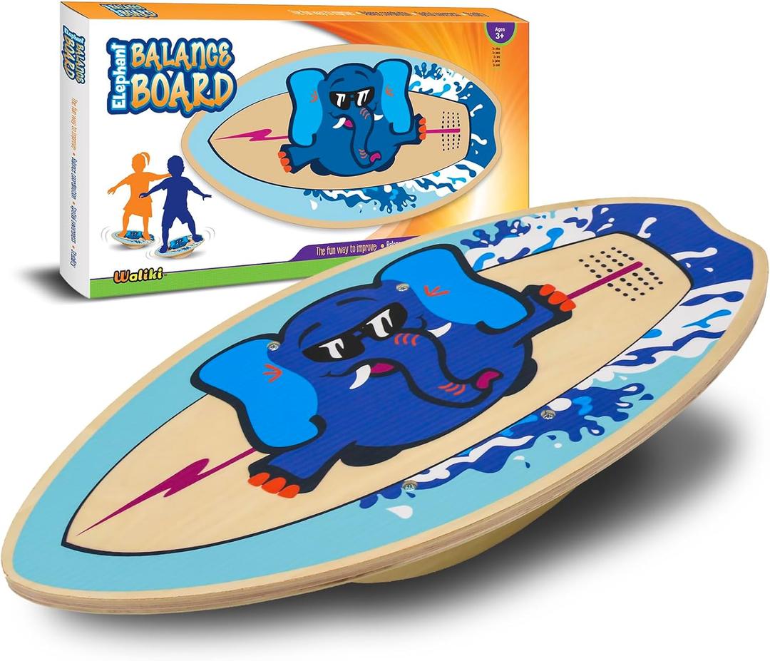 WALIKI Wood Balance Board | Ages 3-8 | Toddlers and Kids | (Blue)