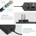 15V 1A DC Power Supply Adapter Charger Cable Compatible with Litter Robot 3,Litter Robot Power Supply, Self-Cleaning Cat Litter Boxes and More -6.6FT(Converter DC 5.5mm x 2.1mm/5.5mm x 2.5mm Plug)
