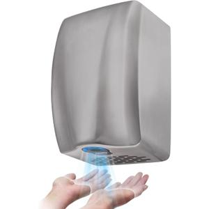 UL Approved Stainless Steel Bathroom Hand Dryer with HEPA Filter, Heavy Duty Automatic Electric High Speed Hand Dryer for Commercial Restroom, Brushed